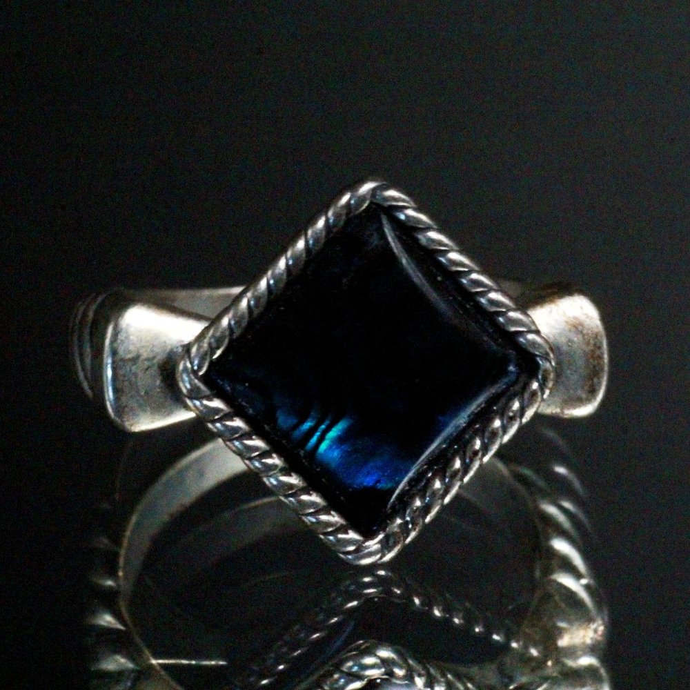 Sterling Silver Carolyn Pollack Relios Southwest Abalone Triangular Ring
